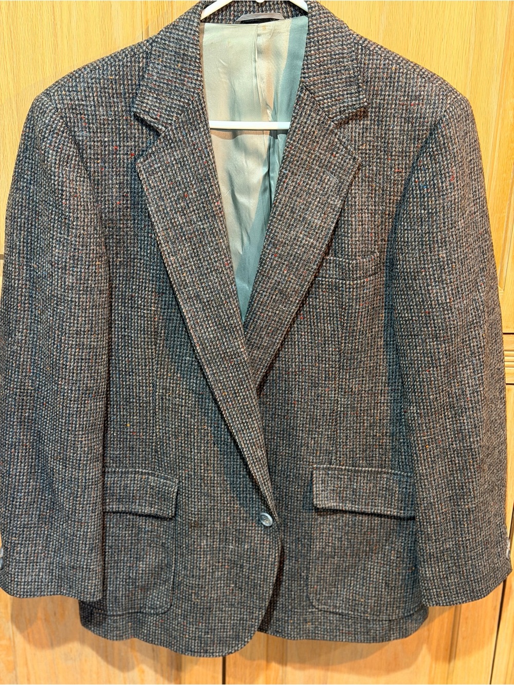 VTG Imperial by Haggar Wool Blazer Jacket Brown Gray Tweed Mens 42R Sport Coat